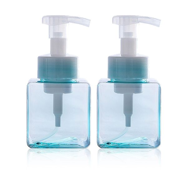 2 Pcs Foam Soap Dispenser 250ml Pressed Moose Foam Bottle Foaming Hand Soap Bottle for Face Wash and Shower Gel Foam Pump Bottle Liquid Soap Shampoo Body Wash Refillable Pump Bottle (Light Blue)