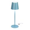 Bloomingville Metal LED Rechargeable Table Lamp with Touch Sensor, Blue