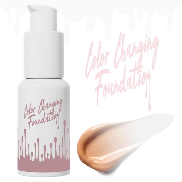 Colour Changing Foundation for Mature Skin, Magic White Liquid Foundation with Concealer Effect, 30ml - Adapts to Your Skin Tone for a Flawless Finish