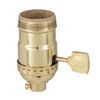 B&P Lamp® Solid Brass Polished And Lacquered Medium Base On/Off Socket With Flat Key