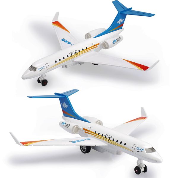 Crelloci Plane Toy Single Airlines Die-Cast G650 Model Airplane Alloy Metal Aircraft Toys Pull Back Business Jet Planes with Lights and Sounds for Kids Boys Girls with Display Rack