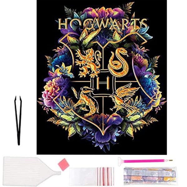 TAIANJI Hogwarts Diamond Painting Kit 5D DIY Diamond Painting Full Kit for Adult, Kids, Harry Magic Badge Potter Diamond Painting Art Craft Kits for Gift, Decoration