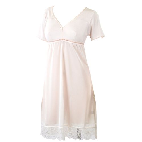 Seikou Lingerie 1173 Short Sleeve Slip with Cup 100% Cotton, peach