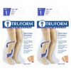 Truform Compression 20-30 mmHg Thigh High Dot Top Stockings Beige, Medium, 2 Count