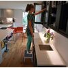 Step Stool Portable Folding Metal Foot Stool Compact One Step Ladder for Kitchen