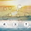 Riyidecor Stall Small Half Shower Curtain Beach Summer 36x72 Inch RV Mini Single Narrow Ocean Coastal Hawaiian Sunrise Sea Wave Seaside Scene Island Blue Cool Set Waterproof 7 Pack Hooks