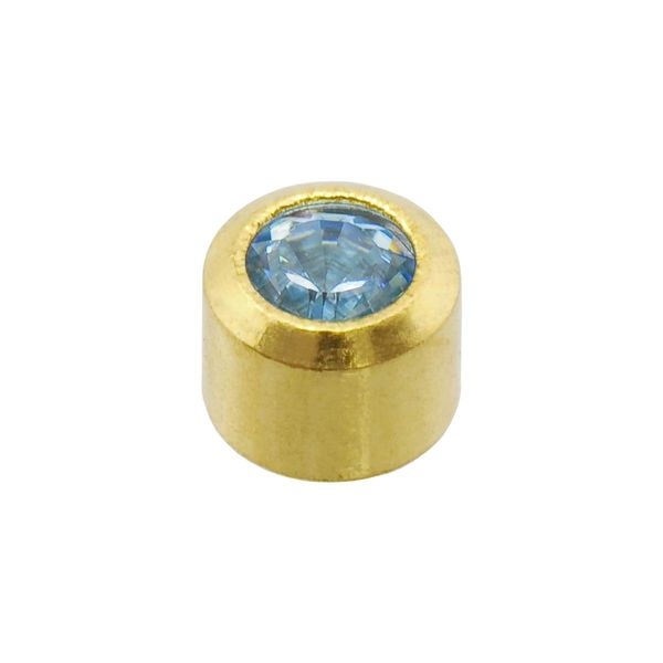 Caflon Blu 24 Carat Gold Plated March Mini Birthstone Studs