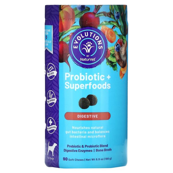 Probiotics + Superfoods, Digestive, For Dogs, 90 Soft Chews