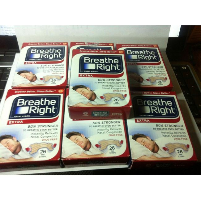 (182) BREATHE RIGHT NASAL STRIPS, EXTRA STRENGTH TAN ( 7 x 26 Boxes ) EXP 2027