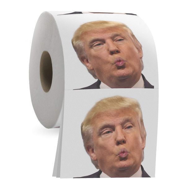 Donald Trump Toilet Paper Roll - Funny Novelty Gag for Democrats and Republicans - 3 Ply Toilet Tissue 200 Full-Color Image Sheets in Each Roll - Hilarious White Elephant Roll