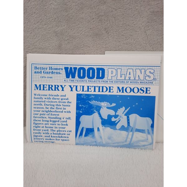 Better Homes and Gardens Wood Plans Merry Yuletide Moose OFS #1046 Uncut