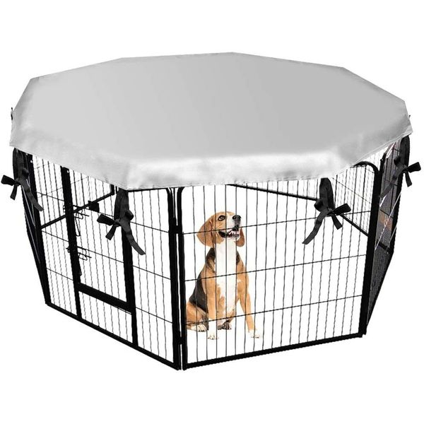 24in Pet Playpen Cover Sun Shade Indoor/Ourdoor Dog Cage Waterproof Cover Cloth