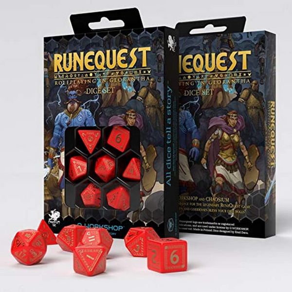 Q-Workshop Runequest Red & Gold Dice Set