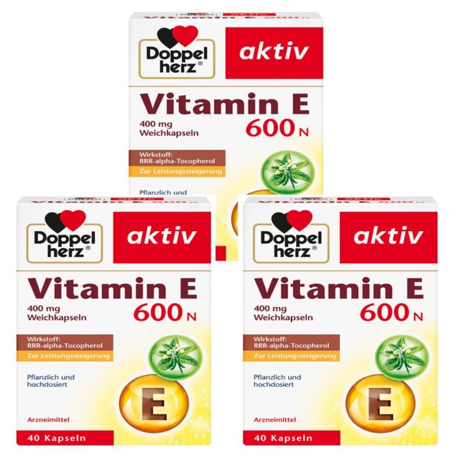 Germany Doppelherz Vitamin E 600N 40 Tablets 3 Packs Soft Capsules