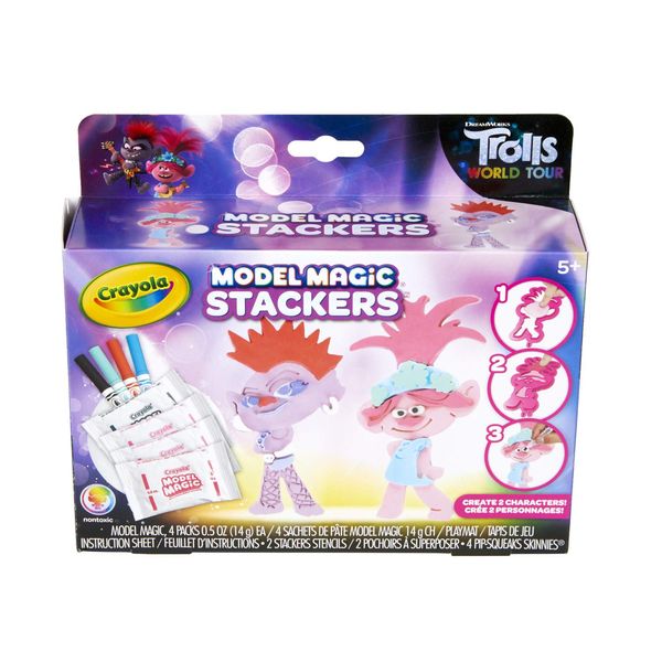 Crayola Trolls World Tour Model Magic Stackers, Trolls 2, Trolls Craft Kit, Gift for Kids, Ages 5, 6, 7, 8