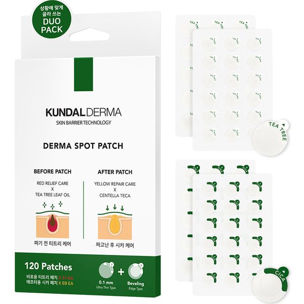 Kundal Derma Tea Tree & Cica Spot Patch Mixed BEFORE 51p + AFTER 69p