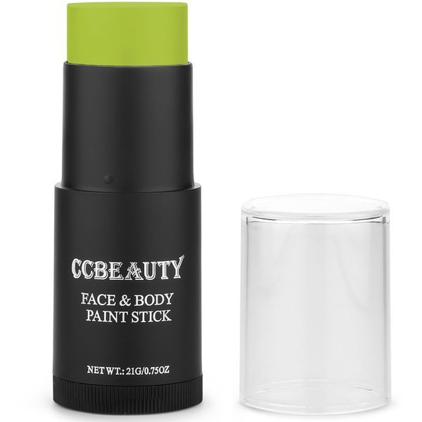 CCbeauty Ogre Green Face Paint Stick,Face Painting Kit,Professional Body Paint For Adults Kids,Non Toxic SFX Makeup For Shrek Disgust Goblin Halloween Costume Cosplay,Full Coverage Painting Foundation