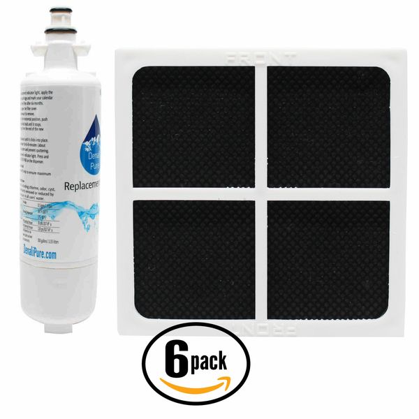 6 Pack Air Filter & LT700P Water Filter for Kenmore 79572053110