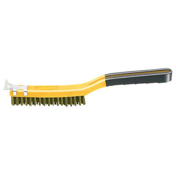 Allway SB319/BB Solvent Proof Brass Wire Brush with Scraper 14 L in.