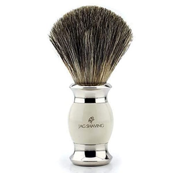 Super Badger Hair Luxury Shaving Brush by JAGSHAVING Ivory Resin New Handle Design for Any Shaving Enthusiast