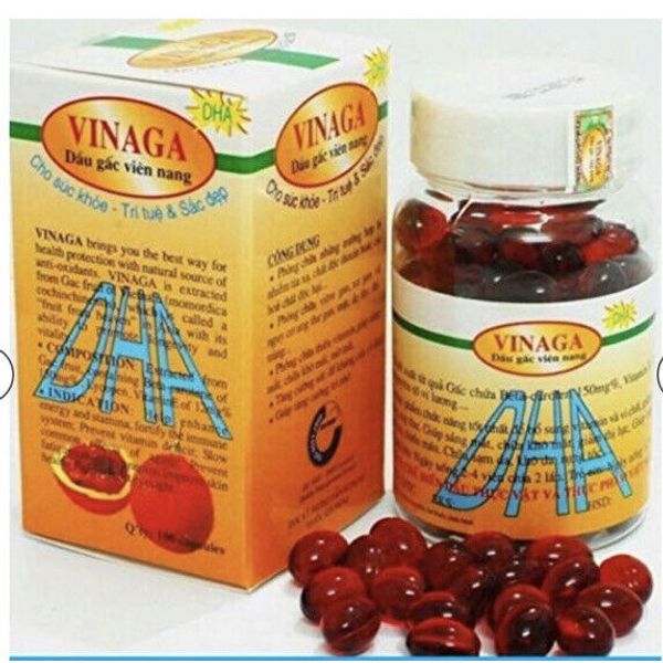 Vinaga-DHA (200 Capsules) Gac Oil Fruit