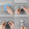 Linkidea 2 Packs Wall Mount Razor Holder for Shower, Self Adhesive Shaver Hooks, Stainless Steel Sticky Hanger Compatible with Venus Platinum, Fusion 5 Proshield, Mach 3 Classic (Silver)
