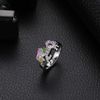 Clataly Rainbow Unicorn Ring with Rhinestones Adjustable Opening Cartoon Unicorn Girls Ring