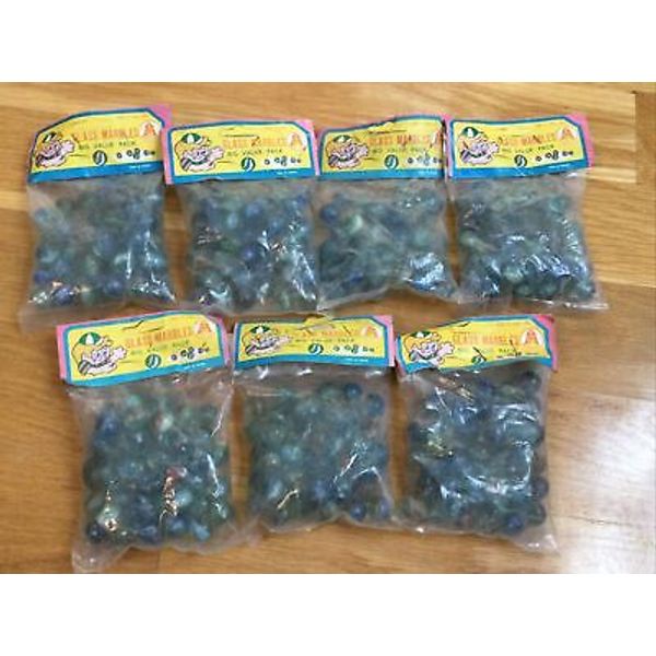 Vintage Toy Lot GLASS MARBLES Big Value Pack Sealed NOS Made in Taiwan