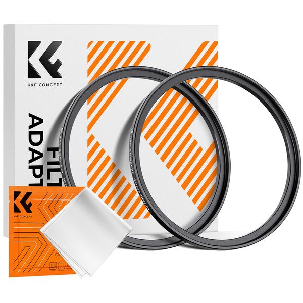 K&F Concept 2 Stück Step Up Ring Filter-Adapterring 67-72mm,Objektiv-Adapterring für Filter aus Aluminium-Legierung in Flugzeugqualität