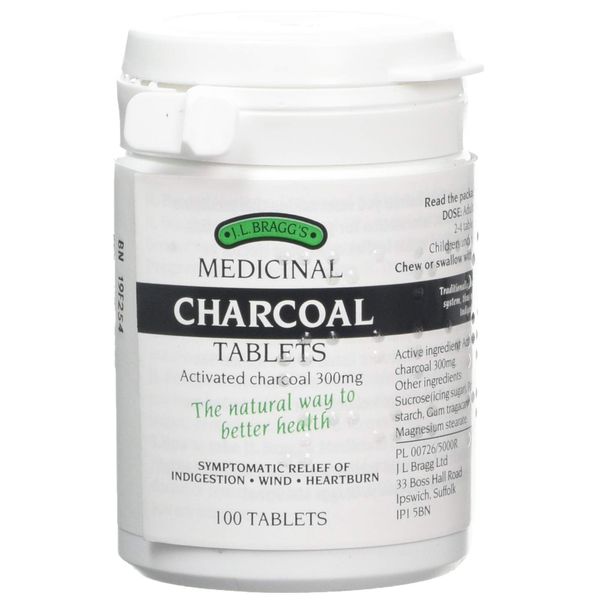 J.L Bragg's Charcoal Tablets 100, Pack of 3