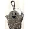 Bath & Body Works Bling Rhinestone Ghost Pocket *Bac Holder Silver Keychain NWT