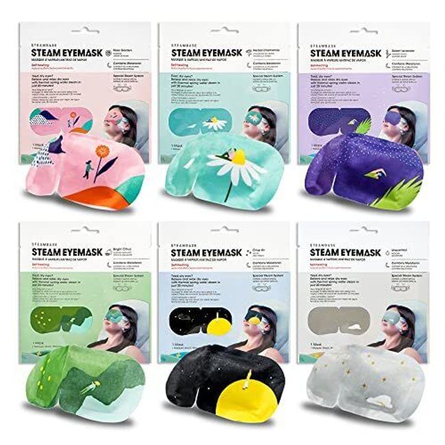 Steam Eye Mask 6 Packs for Dry Eyes and Puffiness Helping Sleep with Melatonin