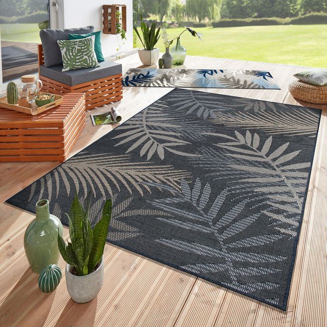 Rugshop Rugs Bahama Palm Frond Indoor Outdoor Rugs Patio Carpet Garden Rug 5x7