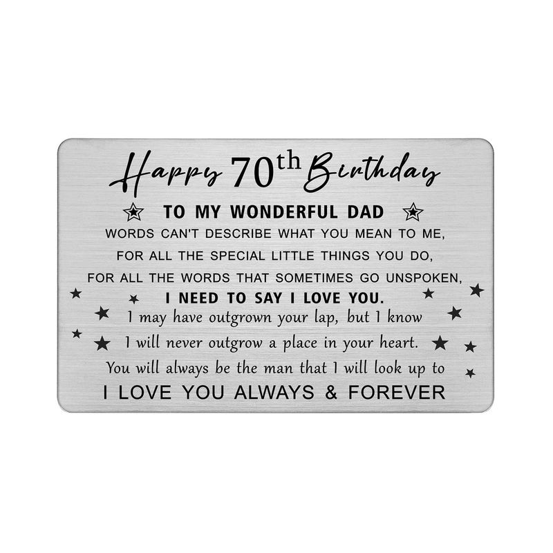 DEGASKEN Dad 70th Birthday Card - Birthday Gifts for 70 Year Old Dad ...
