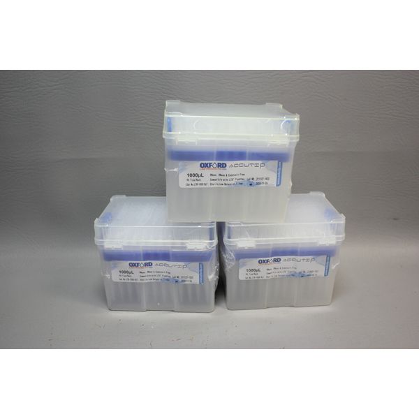 LOT OF 3 Oxford Pipette Tips 1000 ul AccuTip Filtered LTR-1000-SLF