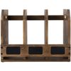 Rustic Burnt Brown Wood Office Document Folder Binder Storage Organizer Rack