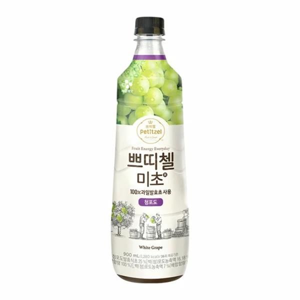 CJ CheilJedang Petitzel Micho Thirst Soaking Ade Utilization for the whole family Beverage Green grape Sweet and sour 100% fermented vinegar Carbonated water water milk whiskey instead of beverage Good 900ml 1, 12, 12, 12