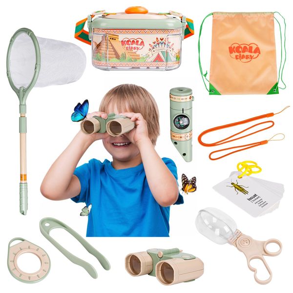 Bug Catching Kits for Kids -Kids Bug Catcher with Magnified Viewer, Bug Catcher, Tweezers & Learning Guide, Kids Explorer Kit, Outdoor Toys, Bug Collection Kit for Kids