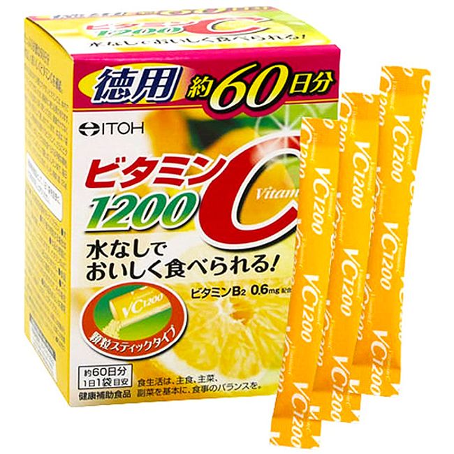 [BLACK FRIDAY 3% OFF coupon that can be used when purchasing 3 or more items is worth 8 times P] [Free shipping] Ito Kanpo Pharmaceutical Co., Ltd. Vitamin C1200 Value (60 sachets)<br> &lt;Plenty of value stick type&gt; [△]