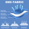 Hazmat Suits Set- 5 Pack Disposable SMS Protective Coveralls,Protective Face Shield, Shoe covers (Large)