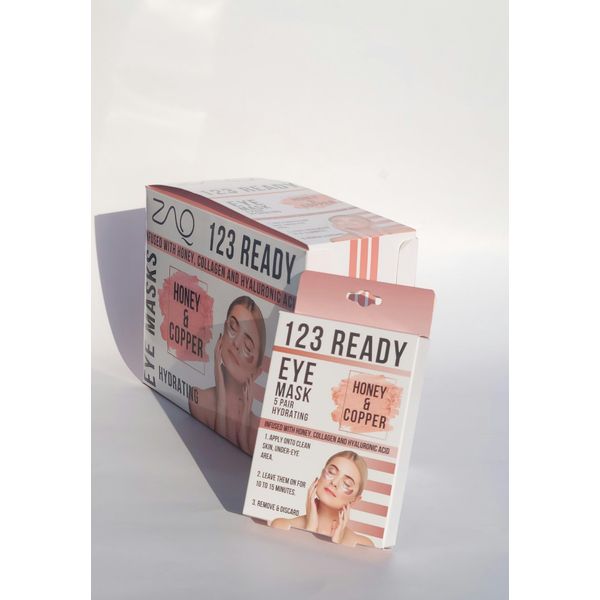 123 Ready HONEY & COPPER HYDRATING GEL EYE PATCHES - Retail Box - 9 Packs (45 Pairs)