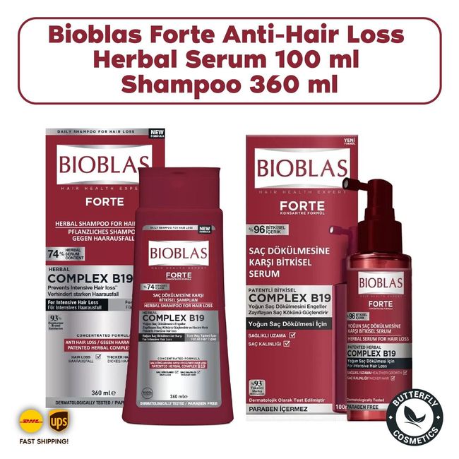 Bioblas Forte Anti-Hair Loss Herbal Serum 100 ml & Shampoo 360 ml