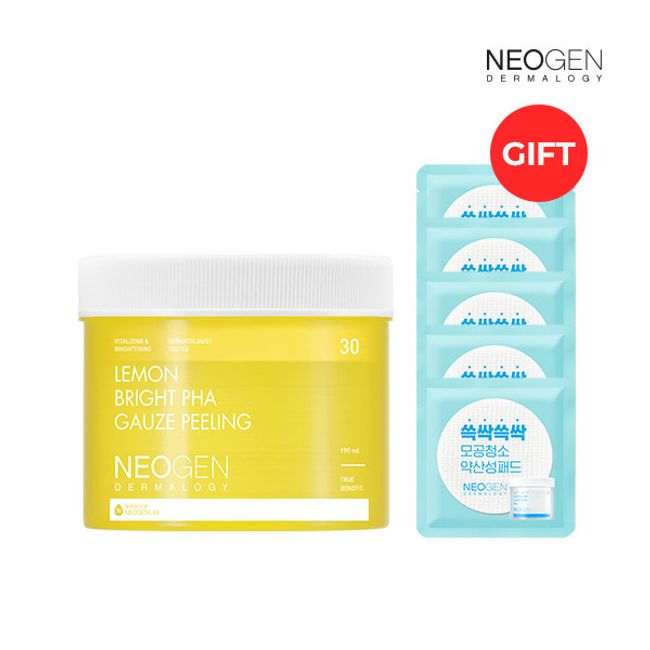 [Neogen] Lemon Bright Paha Gauze Peeling (30ea) + (Gift) Pore Pad (2EA)*5