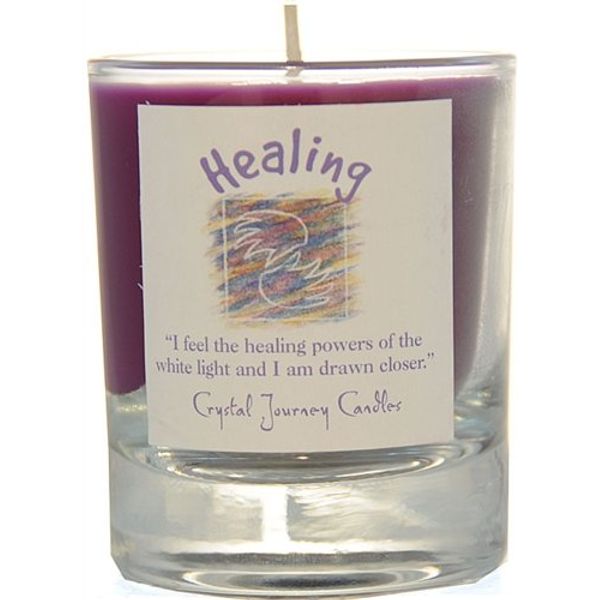 Crystal Journey Herbal Magic Glass Filled Votive Soy Candle - Healing