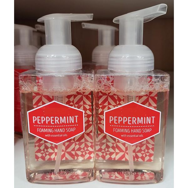 Trader Joe Peppermint Foaming Hand Soap with Essential Oils 8fl oz 236ml (2 Bottles)