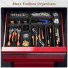 58Pcs 5 Sizes Tool Box Organizer Tray Divider Set Black Desk Drawer Organizer
