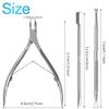 Sularpek Cuticle Remover Tool Set with Cuticle Cutter and Cuticle Pusher, 3 in 1 Professional Cuticle Remover, Cuticle Scissors, Stainless Steel Nail Care Tool for Manicure and Pedicure (Silver)