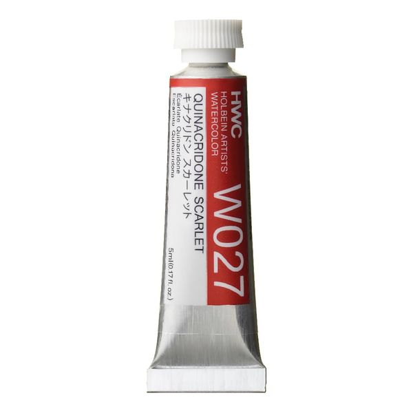 Holbein W027 03027 Transparent Watercolor Paint, 0.17 fl oz (5 ml), Quinacridone Scarlet