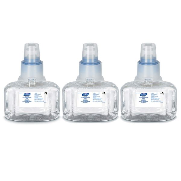 PURELL Advanced Hand Sanitizer Foam, Refreshing Fragrance, 700 mL Hand Sanitizer Refill for LTX-7 Touch-Free Dispenser (Pack of 3) - 1305-03