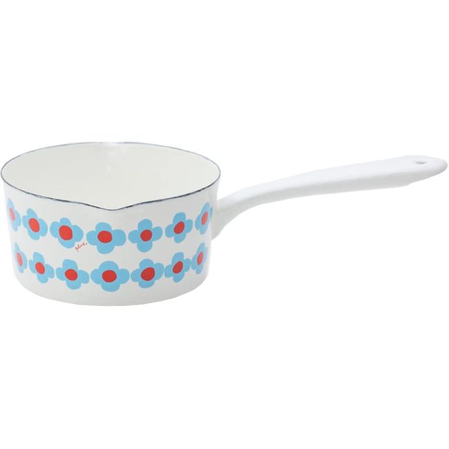 Tamahashi OHANA YJM-106 Milk Pan, Enameled for Induction and Gas Fire, 25.5 fl oz (750 ml), Prunes, White, Made in Japan